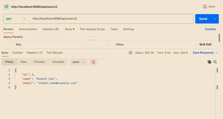 POSTMAN API testing of REST API in JAVA Spring boot GET endpoint with path parameter