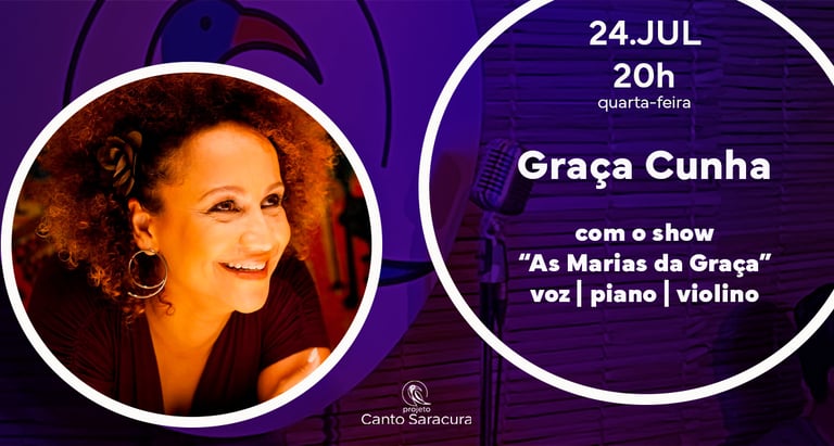 Graça Cunha no "Canto Saracura" MPB ao vivo "Saracura Cozinha Vegetariana" na Granja Viana Cotia.