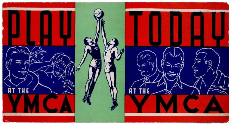 Early Rare Basketball Ink Blotter YMCA Great Design