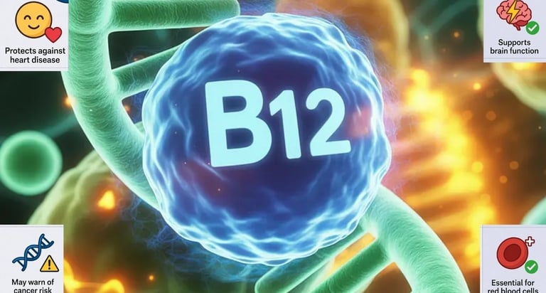 🧬 Vitamin B12 : When It Protects — and When It Warns About Cancer