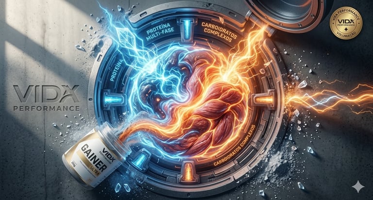 Densidade nutritiva e volume muscular: hipercalórico visto de cima para ganho de massa