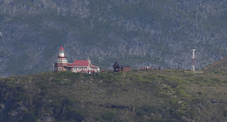 a 900mm lens helps to see the Cape Horn, Chile Lighthouse