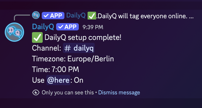 DailyQ setup wizard example 2