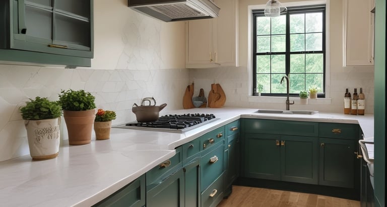 A maintenance technician fixing a leaky faucet in a bright, clean apartment.
