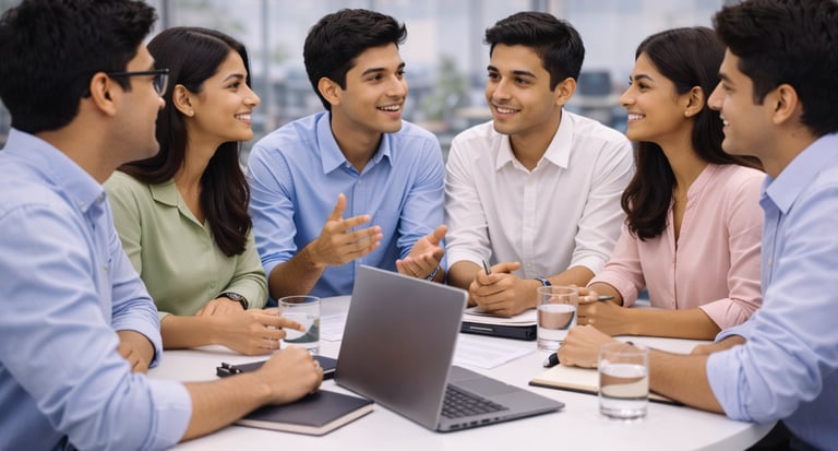 College students attending personality development training session for leadership and soft skills
