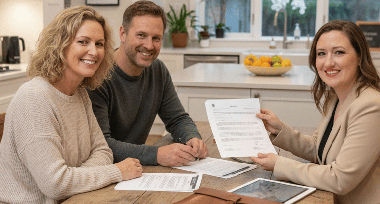 mobile notary in Maple Valley, WA with a local couple with signing real estate and legal documents