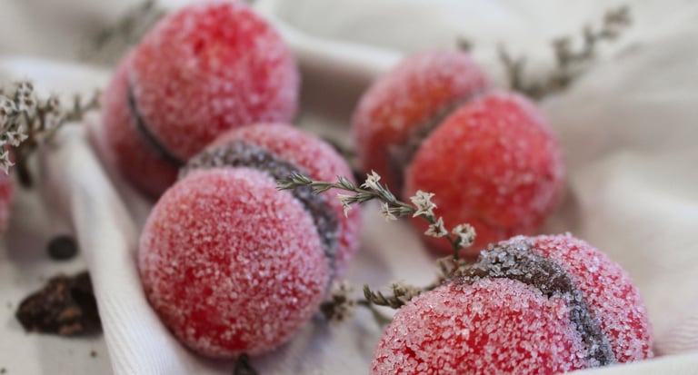 pesche dolci al cioccolato