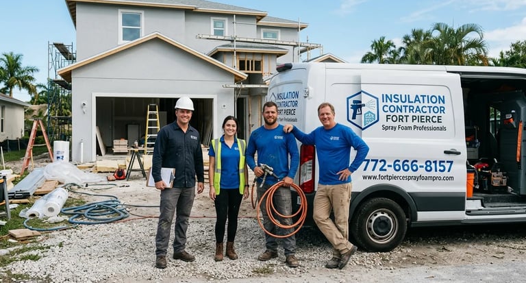 Insulation Contractor Fort Pierce team at a local job site.