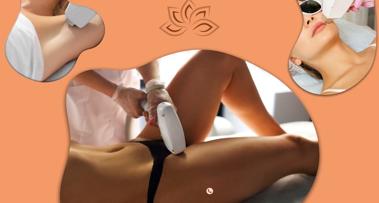 Professional laser hair removal treatment for legs, underarms, and facial upper lip areas.