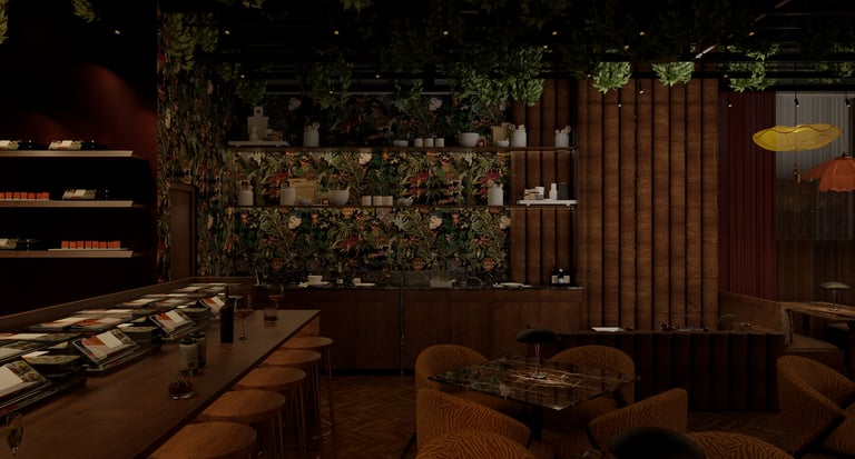 Luxury fine dining interior design Dubai UAE