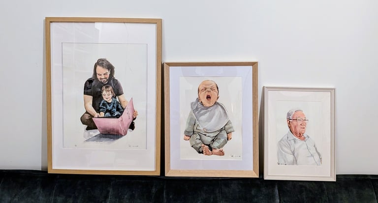 Drie kaders met ander formaat op een rij