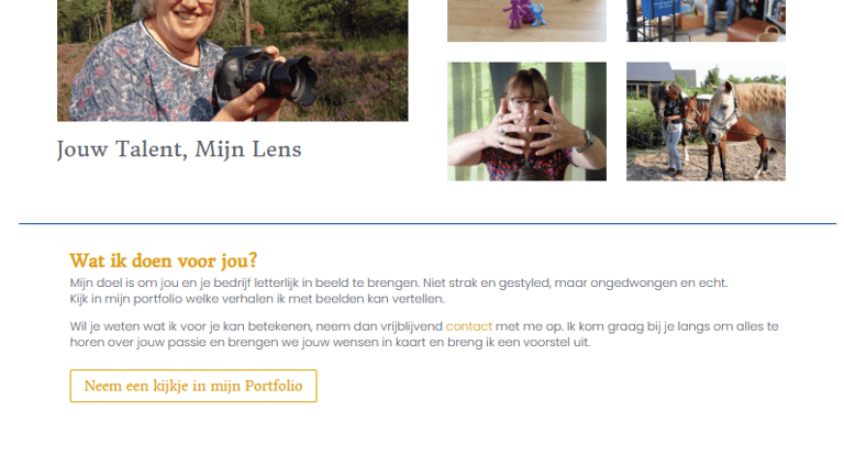 nieuwe home pagina van Jij in beeld fotografie