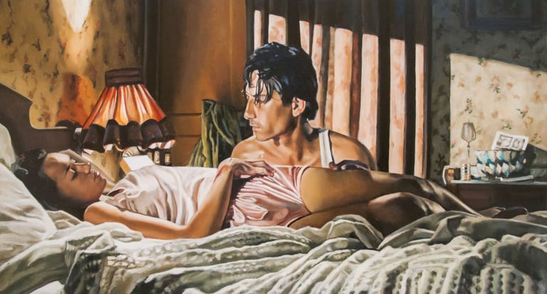 Óleo sobre tabla. Obra plástica de Maite Backman