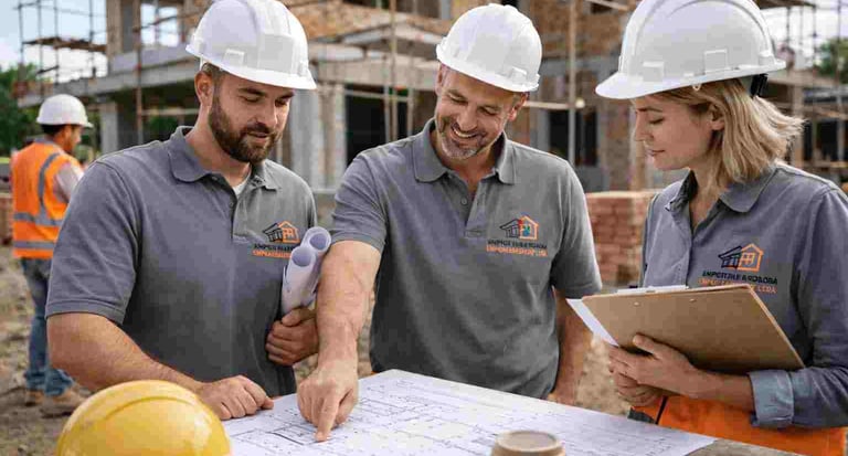 Construção de casa em alvenaria com acabamento moderno executada pela Empreiteira Bohnenberger