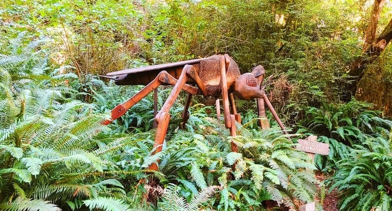 CA Coast - A gigantic wooden mosquito at the Trees of Mystery in Klamath