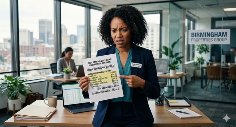 a real estate agent discovering unexpected deductions on a closing statement