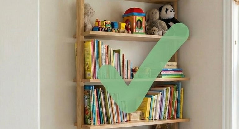 A Secured Bookcase for earthquake prepardness in Los Angeles.