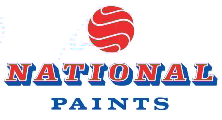 a national league team logo with the words national league paint on it