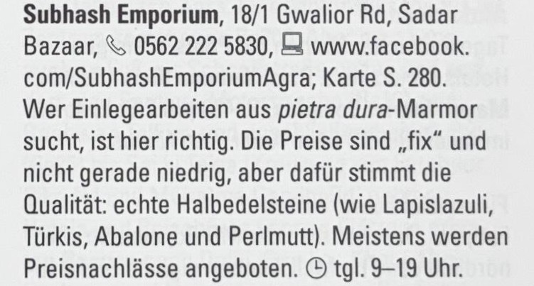 Subhash Emporium in Stefan Loose Travel Handbucher