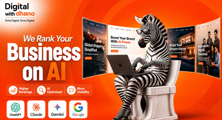 digital with dhana help businesses rank on Google Search, ChatGPT, Claude, Gemini, and AIpowered se0