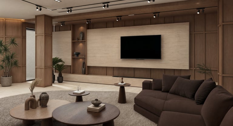 Luxury living room interior design by Moori Interiors