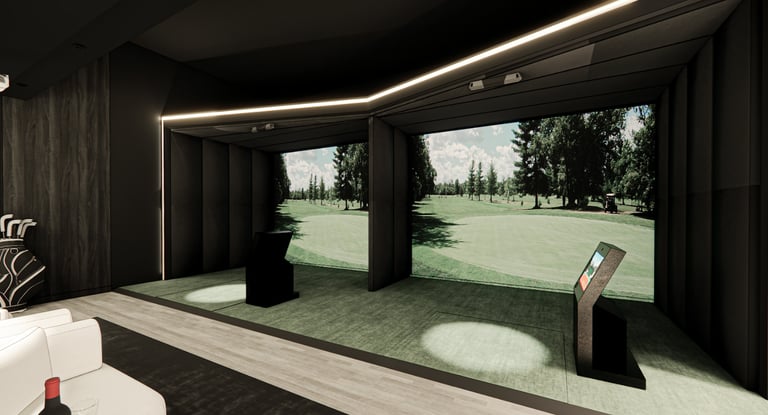 Golf simulator design for home