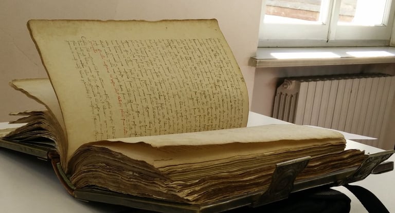A fourteenth-century codex made from paper at the archive in Parma.