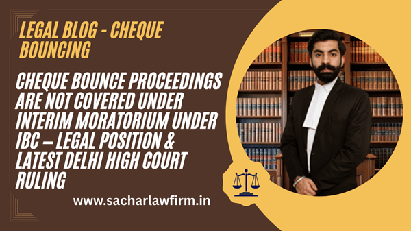 Cheque Bounce Proceedings Are Not Covered Under Interim Moratorium Under IBC