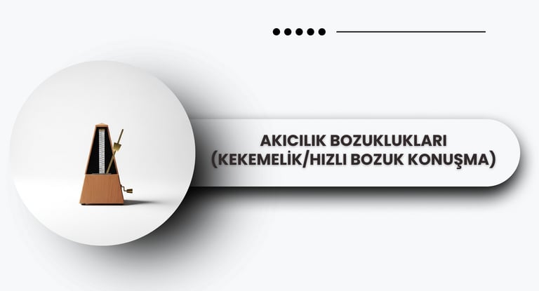 Akıcılık bozukluklarını temsil eden metronom görseli.