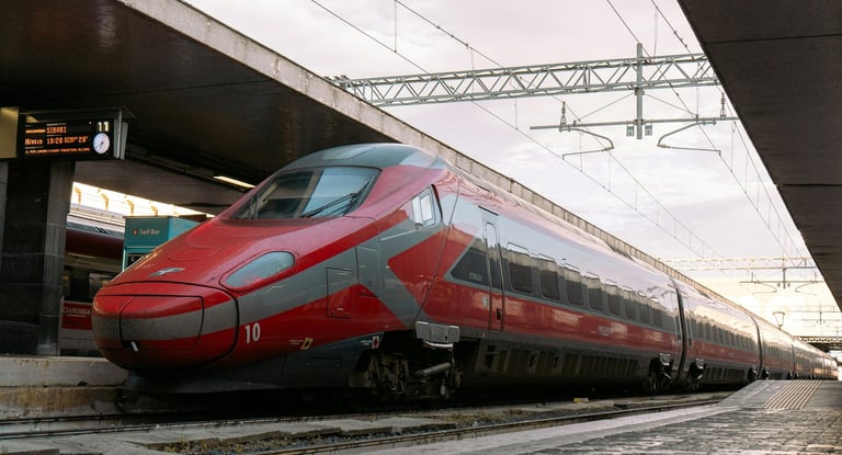 High-speed train at Rome Termini station platform