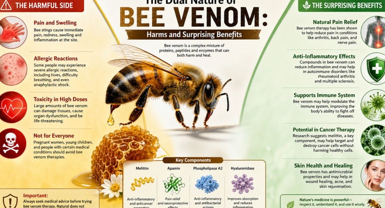  🐝The Dual Nature of Bee Venom:Harms and Surprising Benefits 