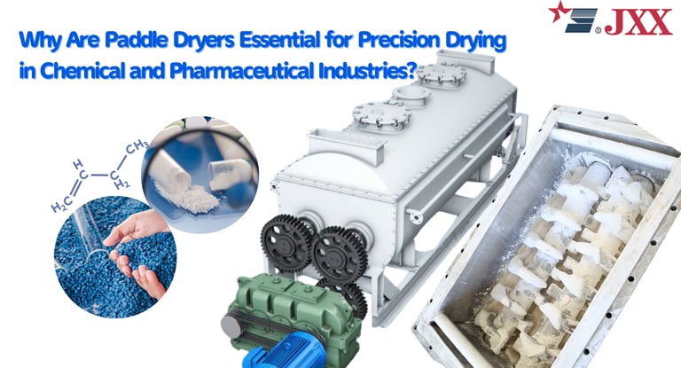 "Paddle dryer processing polymer resins in a chemical plant with closed-loop system