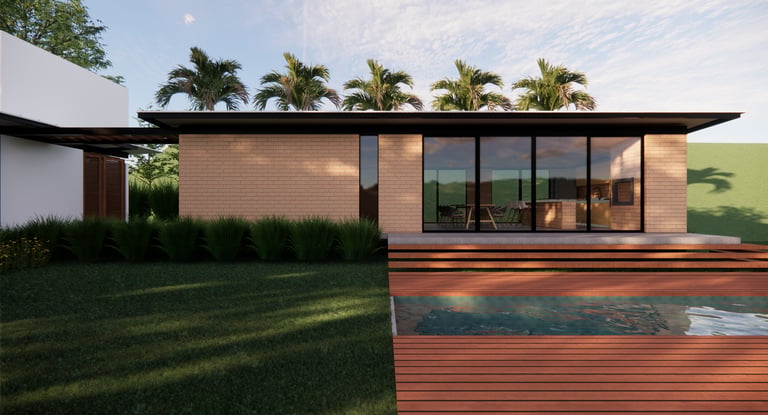 Casa Tijolo ecológico contemporânea simples