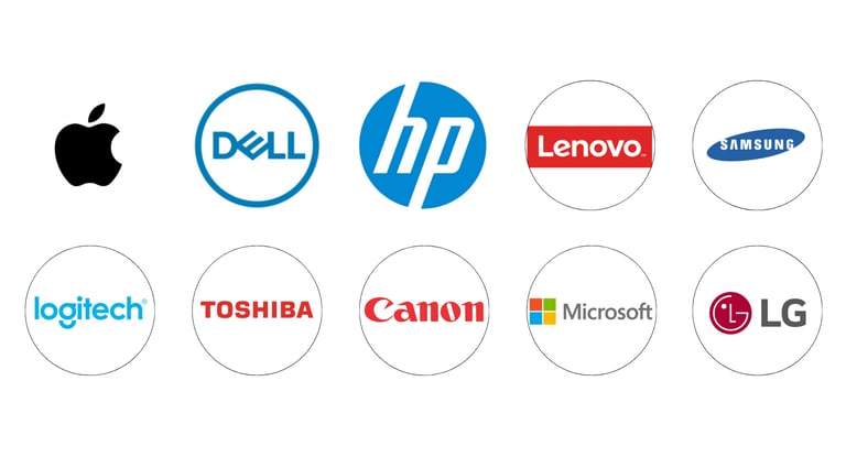 a group of IT and computer accessories logos