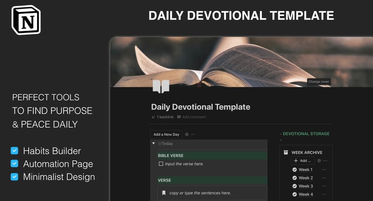 Daily Devotional Template Notion Productivity Tools