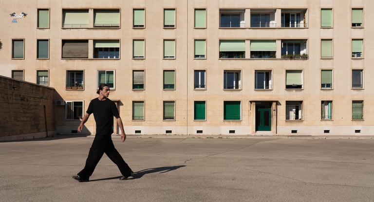 portrait réalisé à Marseille en jouant avec l'architecture et les règles de composition