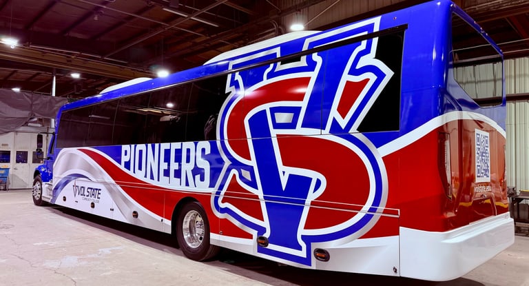 There is no way this big beautiful bus isn't getting your attention. 