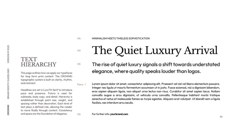 example of text speacing in luxury branding