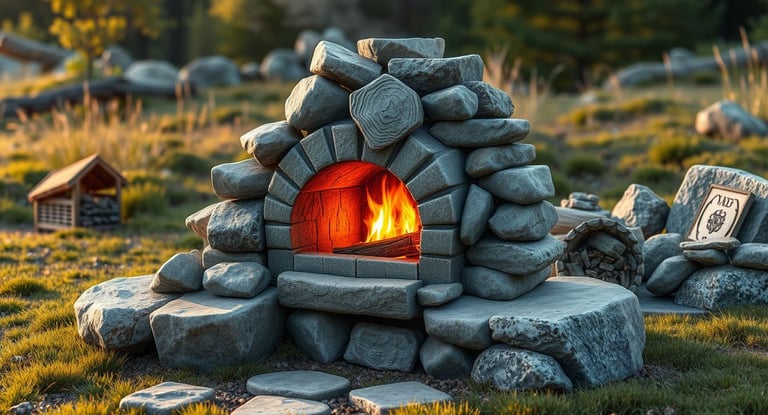 custom rocket stove featuring intricate stacking patterns