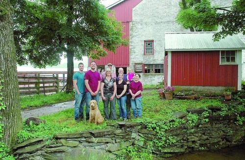 Bishop family on their farm