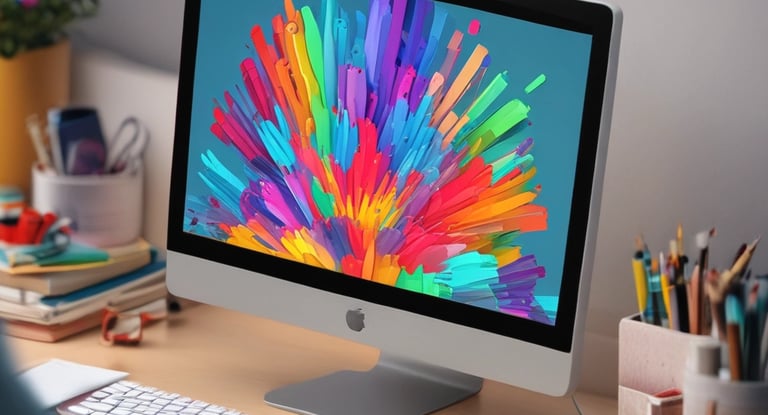 A vibrant collage showing futuristic AI interfaces, SaaS dashboards, and digital creators at work.