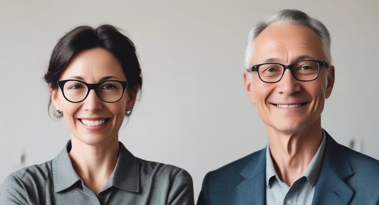 Particulares. Mujer y hombre de unos 50 años ambos. Pareja, amigos o compañeros de trabajo