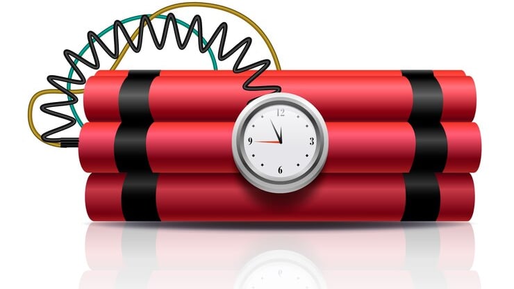 Red time bomb realistic style by Freepic