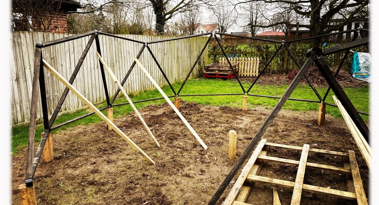 Geodesic Dome under construction 