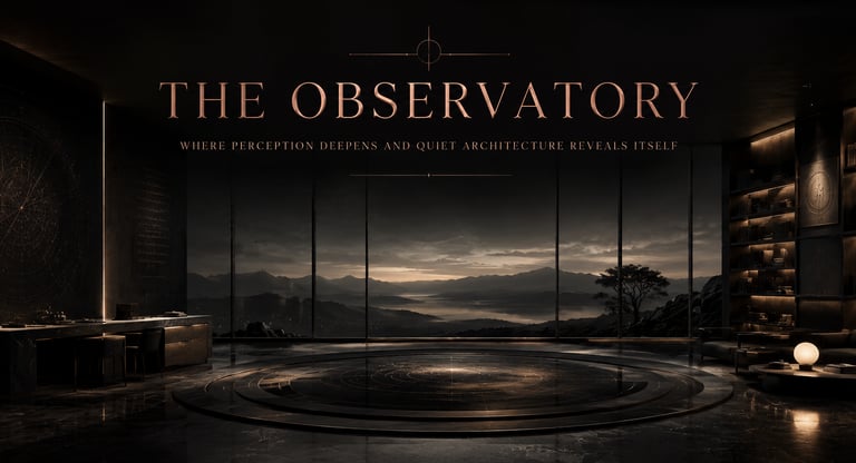 Observatory environment representing reflective transmissions and symbolic thought