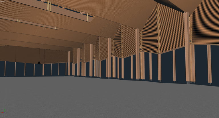 Vue intérieure 3D de la piscine