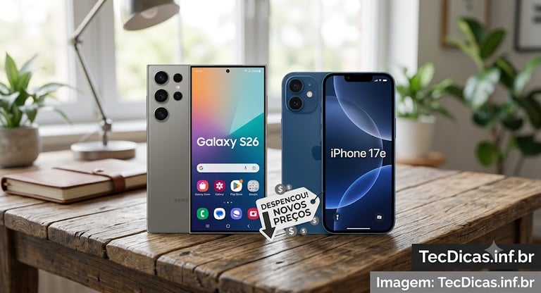 Despencou! Vale a Pena Comprar o Galaxy S26 ou iPhone 17e em Junho de 2026? Veja os Novos Preços