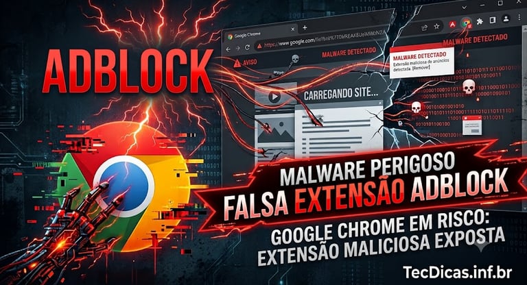 Extensão Adblock com 10 Milhões de Usuários esconde Risco de Malware no Chrome