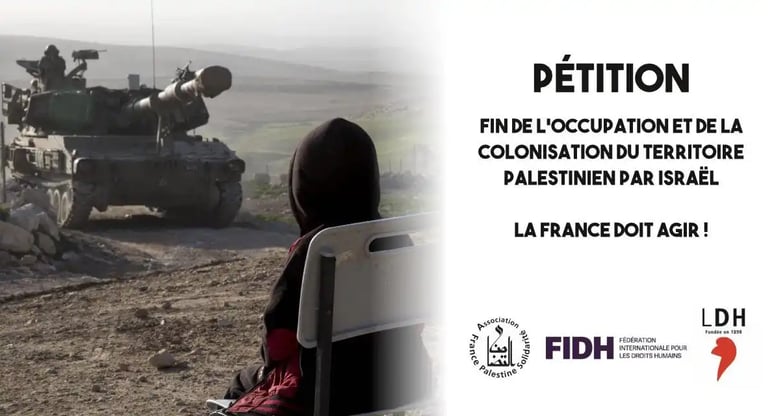 Pétition pour la fin de l'occupation de la Palestine