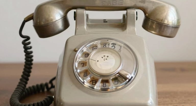 black corded telephone